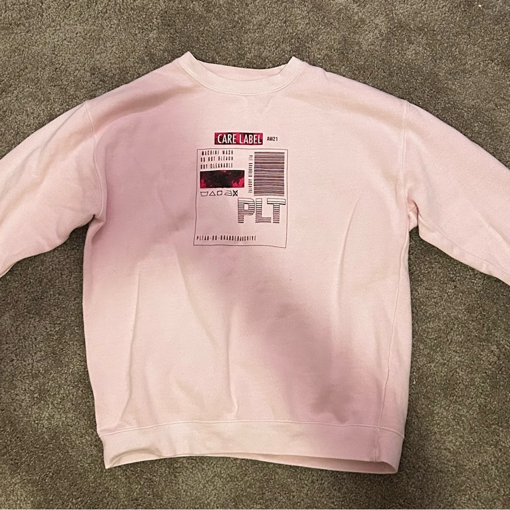Pink crewneck fuzzy on the inside